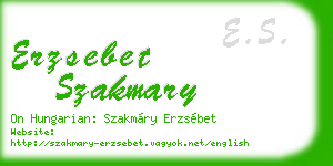 erzsebet szakmary business card